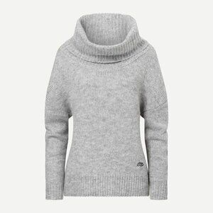 KJUS Womens Sweater Sz 40 L Cowl Neck Gray Merino Wool Mohair Luxury Knit $399